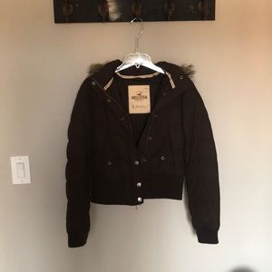 Hollister down jacket brown